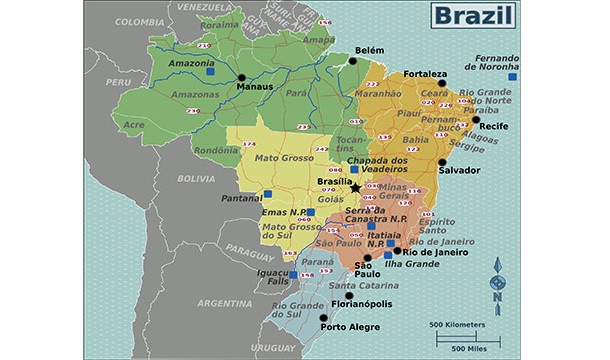 Except for Ecuador and Chile, Brazil borders every country in South America