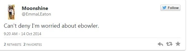 Can't deny I'm worried about ebowler