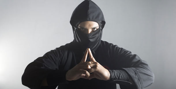 A person in a black hood