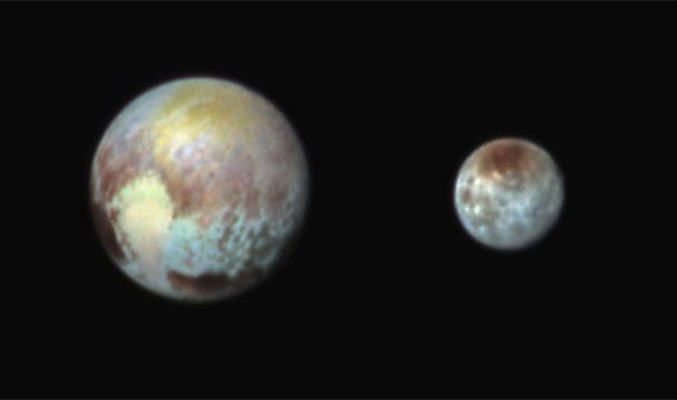 Pluto is technically part of a "binary system" with its moon Charon. This basically means that neither body is orbiting the other. They are both orbiting each other