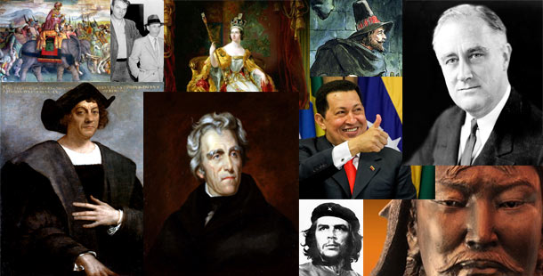 A collage of different controversial heroes of men