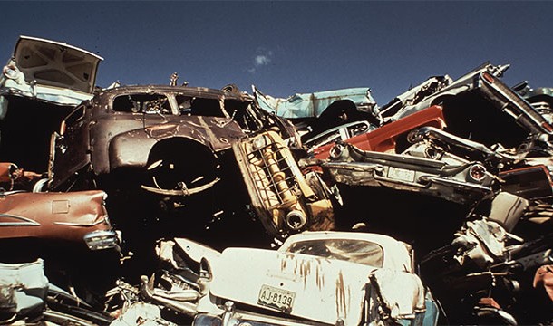 Car parts at a junk yard