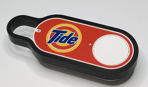 On April 1, 2015 Amazon revealed the Amazon Dash Button. Basically you would attach it to things around your house and push it whenever you ran out of that thing. That would cause more to be immediately dispatched to your address.
