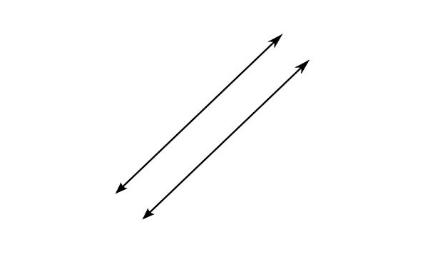 Two parallel lines intersecting