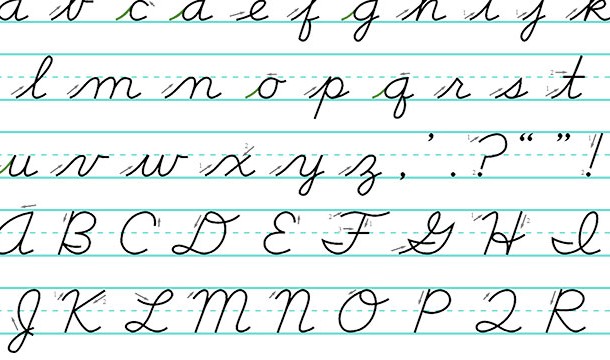 You need to learn cursive. In college everything will be in cursive.