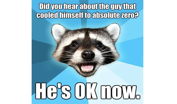 Did you know that at absolute zero you would be 0K?
