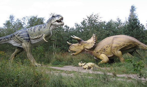 Image illustrating the dumb joke of why dinosaurs can't clap