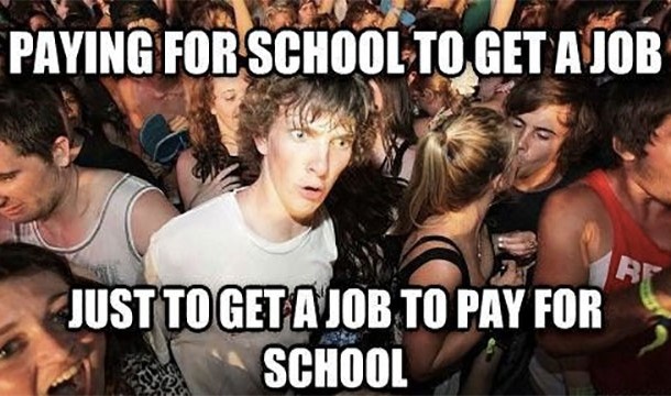 You go to college to pay for college (in some countries)