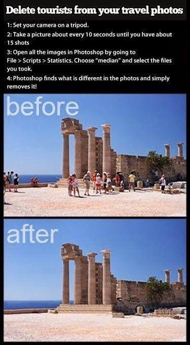 remove tourists from travel shots