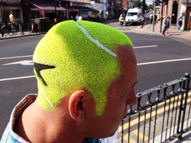 Tennis ball hair style