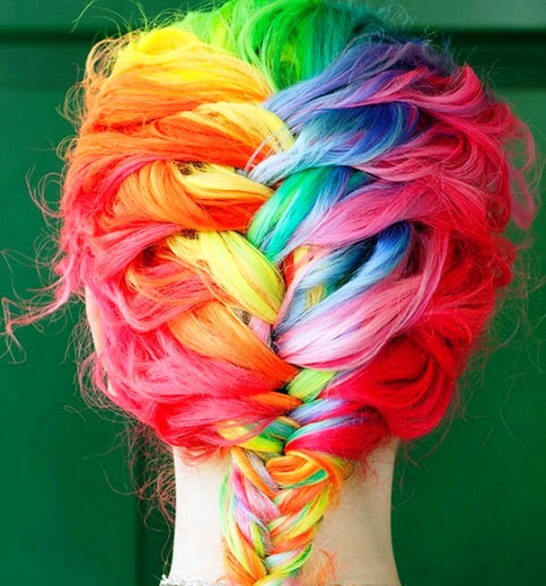 Rainbow hair style