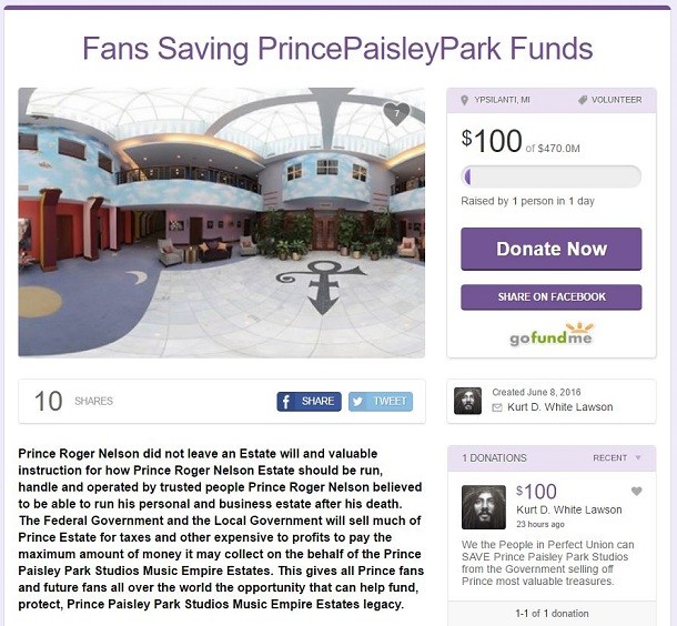 Save Prince's assets gofundme
