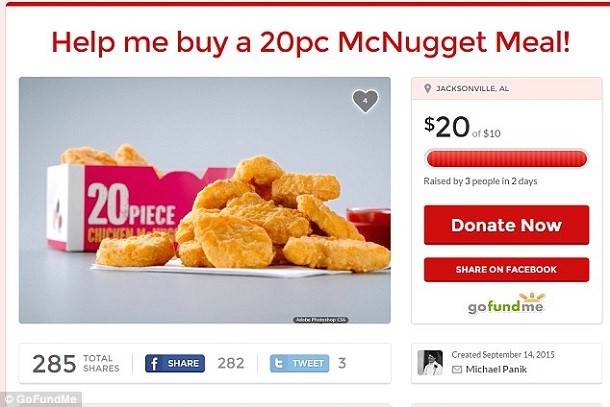 chicken mcnuggets meal gofundme