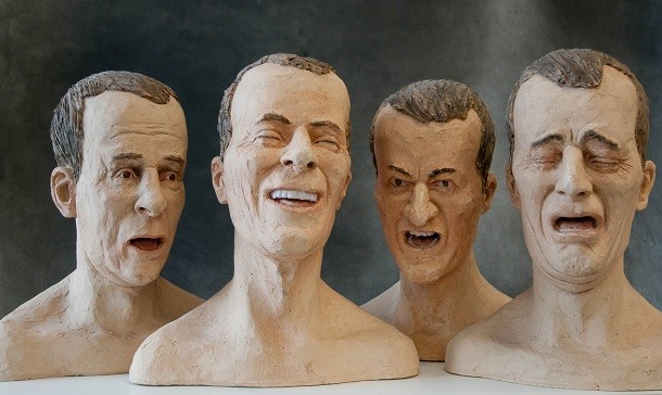 facial expressions on heads