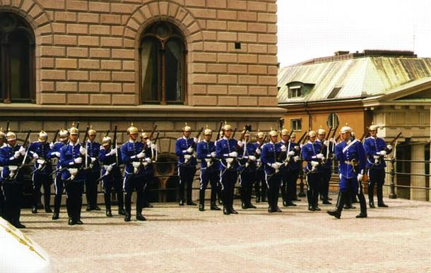 guard mounting in Stockholm, Sweden