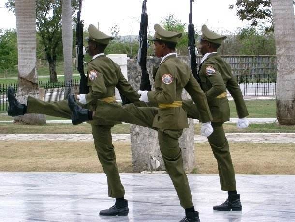 guard mounting in Santiago de Cuba, Cuba