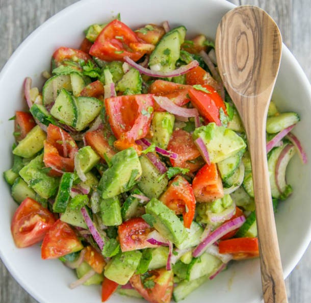 Cucumber-tomato-avocado-salad
