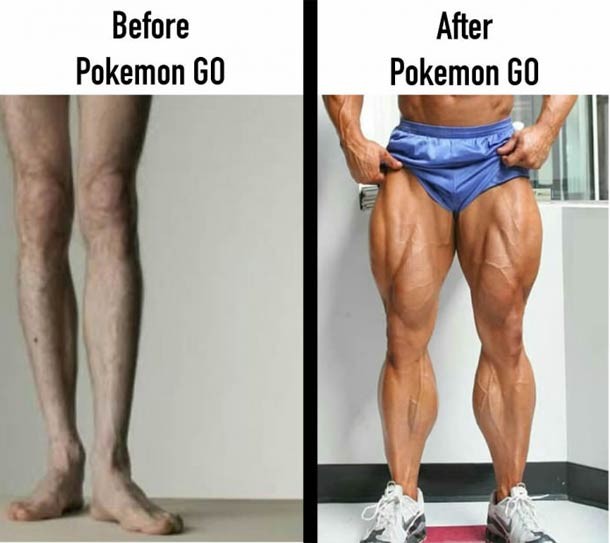 Legs before and after pokemon Go