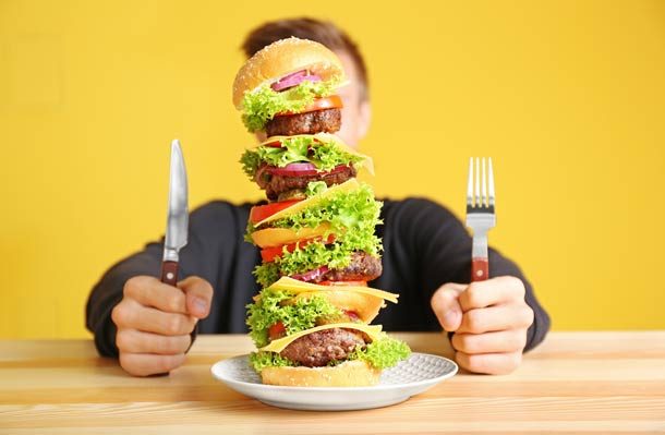 Large multi stack burger