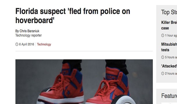 Florida Man Flees From Police On Hoverboard