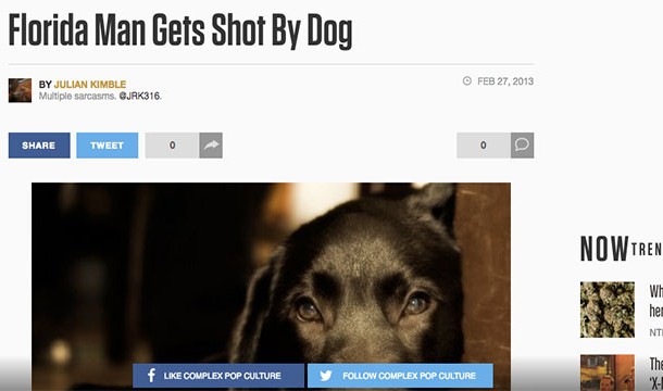 Florida Man Gets Shot By Dog