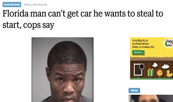 Florida Man Tries To Steal Car That Won't Start