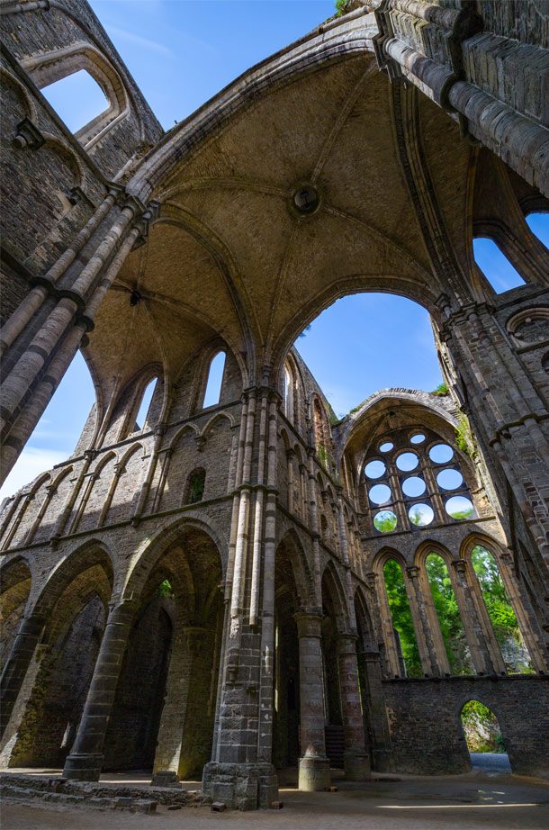 ruins of the Cistercian Abbey of Villers-la-Ville in Walloon Brabant, Belgium