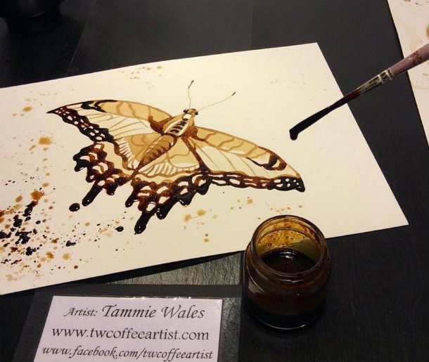 Butterfly-Coffee-Painting