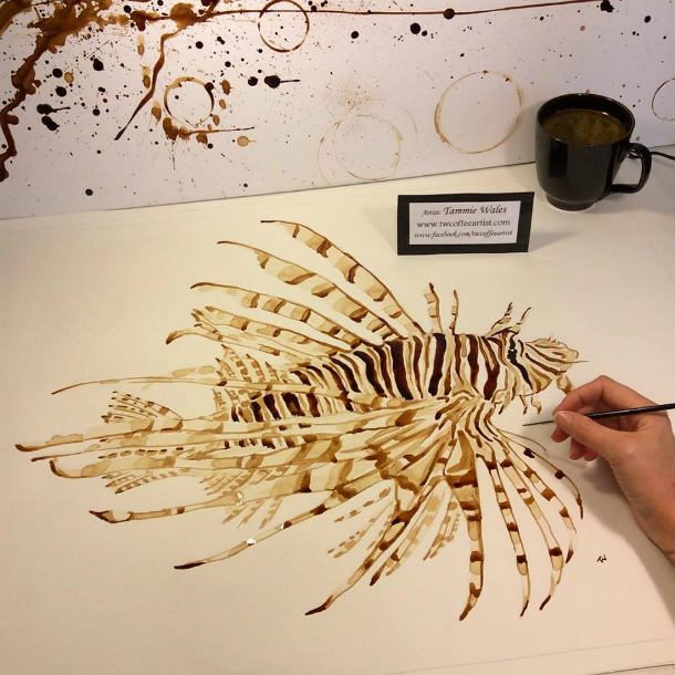 Lion-Fish-Coffee-Painting