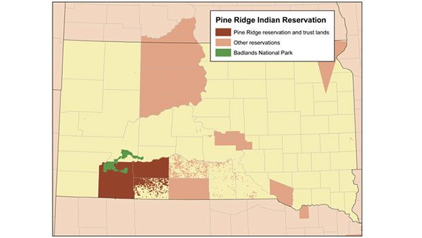 Pine Ridge Reservation in South Dakota