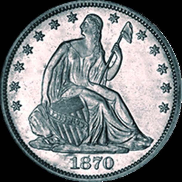 1870 S Liberty Seated Dollar