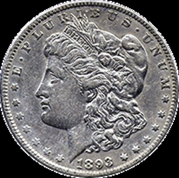 1893 O Morgan Silver Dollar
