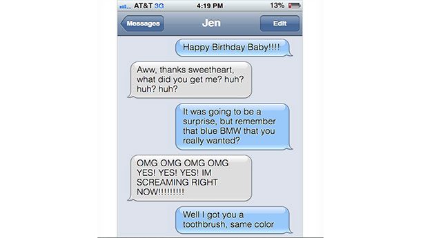 Happy Birthday text troll