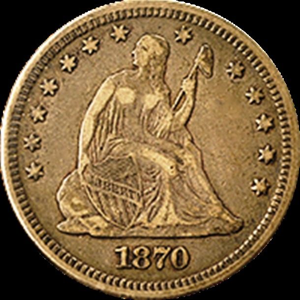 1870 CC Liberty Seated Quarter