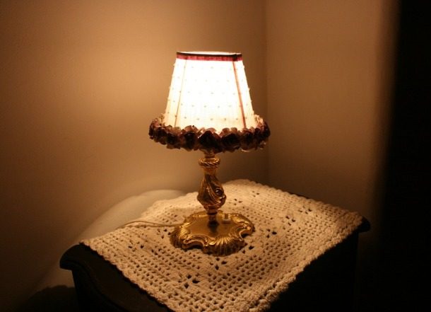 Lamp Nightstand Crochet Towel
