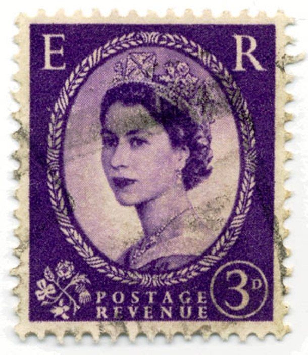 stamp with the Queen