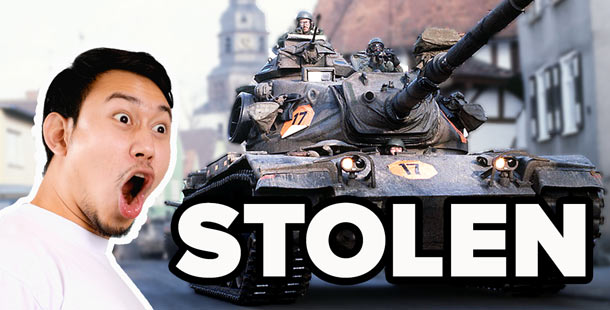 A person stolen with a tank