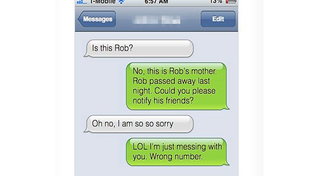 Is this Rob? text troll