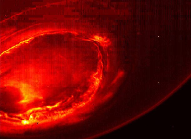 Juno's image of Infrared of Jupiter's Southern Lights