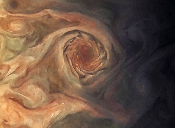 A swirling 'Pearl' storm on Jupiter