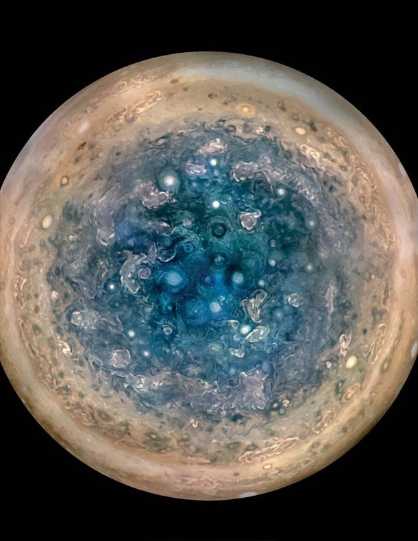 Jupiter's south pole from 32,000 miles