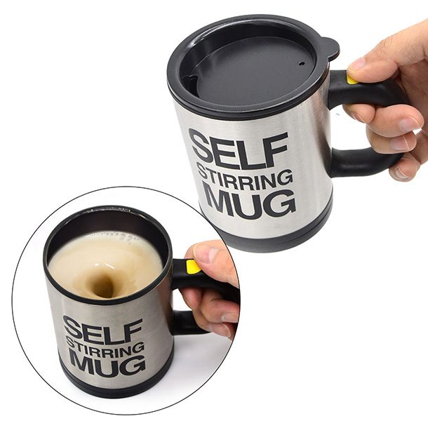 Self-stirring mug
