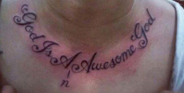 A tattoo on a neck