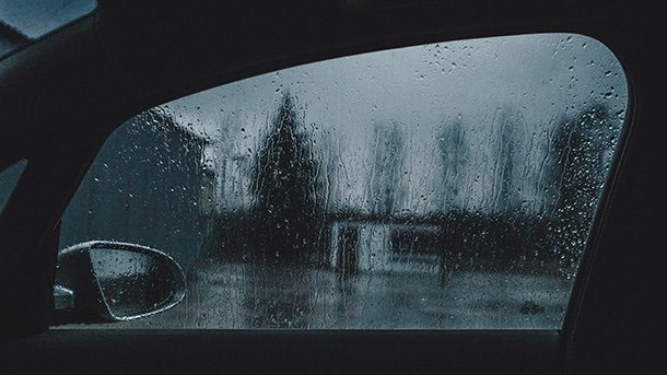 inside car raining