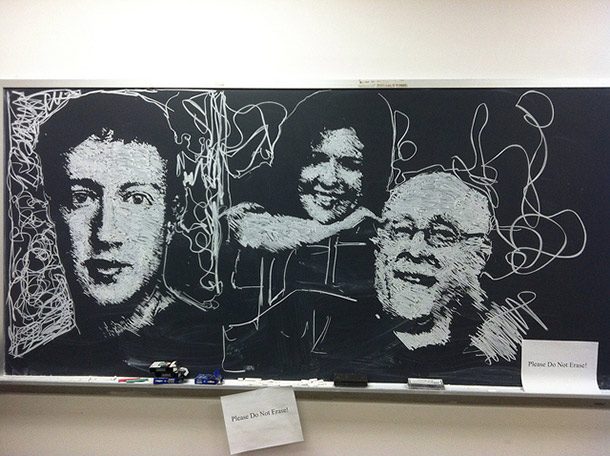 mark zuckerberg chalk art
