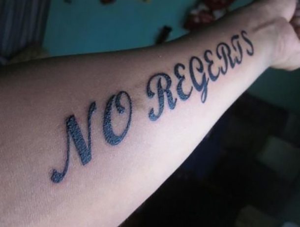 no regerts tattoo
