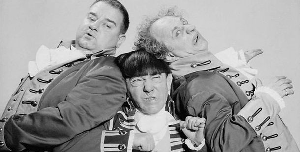 Three stooges posing for a picture