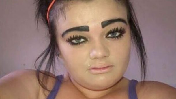 thick painted eyebrows