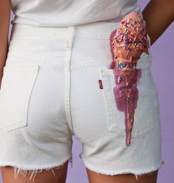 ice cream in back pocket