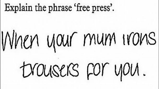 explain free press - when your mom irons your trousers
